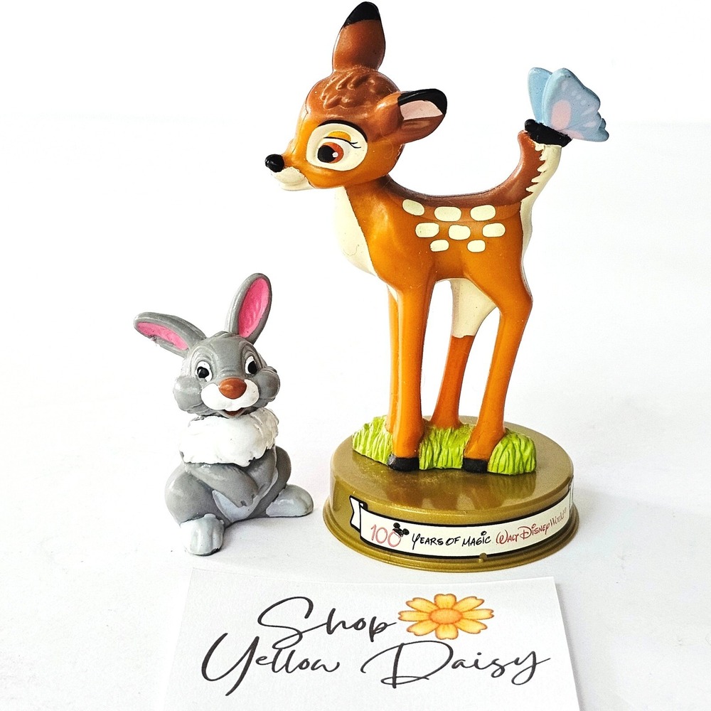 Vtg Disney Bambi & Thumper Figurines 1982 Bully 2002 McDonald's 100 Years Magic